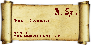 Mencz Szandra névjegykártya
